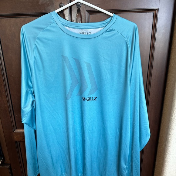 Gilz Mens Fishing long sleeve UPF shirt size XL a light teal - Picture 2 of 3
